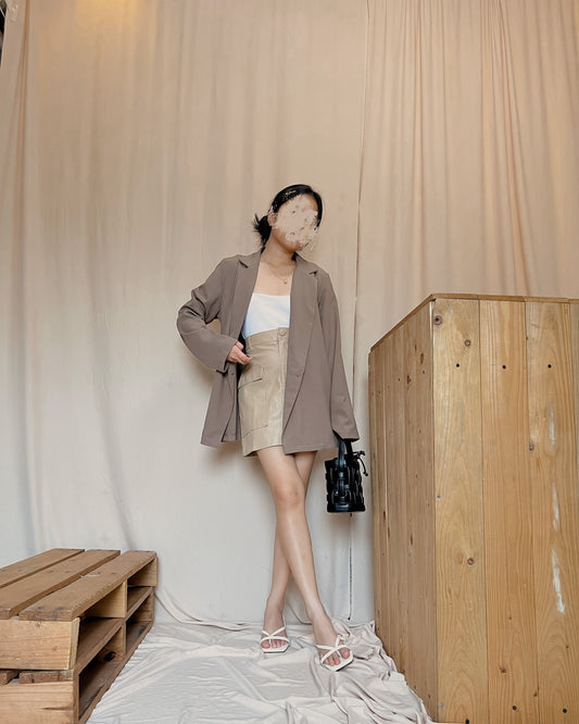 Leather brown skirt  C5  (26-27)