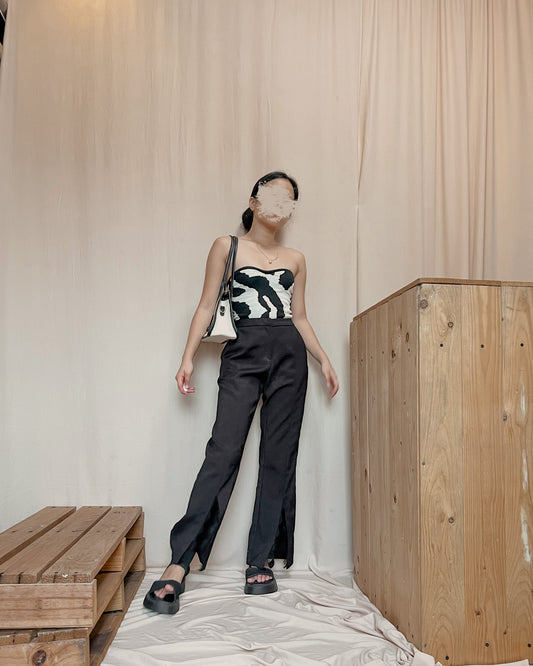 black flare style trousers B28 (fits 26-27)