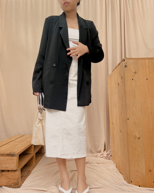 black lengthy blazer