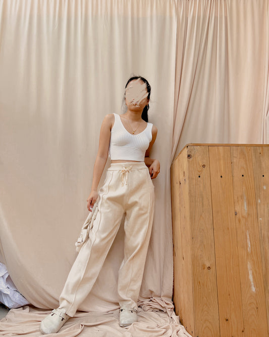 high quality nude knitted lounge pants J90 (24-32)