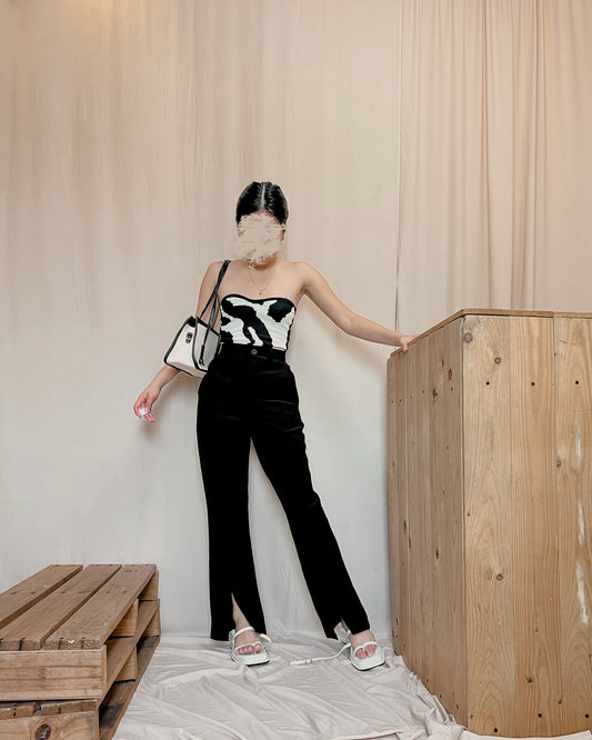 black flare style trousers B12 (fits 24-28)