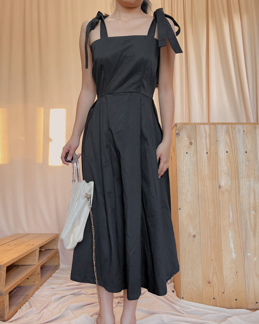 black self tie dress