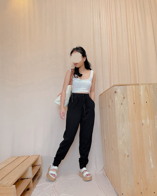 Black basic jogger pants (d4)