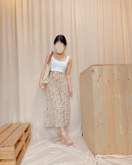 Yellow floral skirt