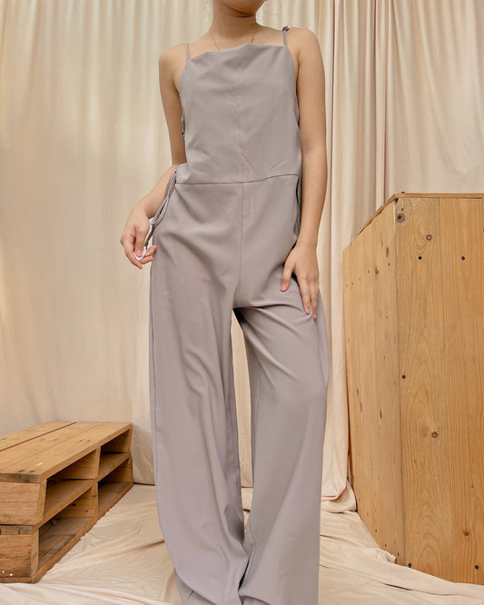 grayish brown romper pants