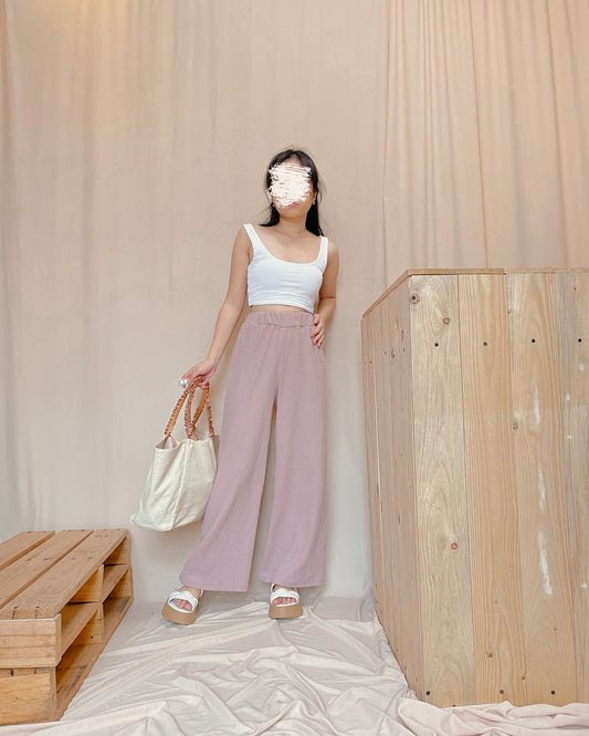 Ribbed knit brown lounge pants c40