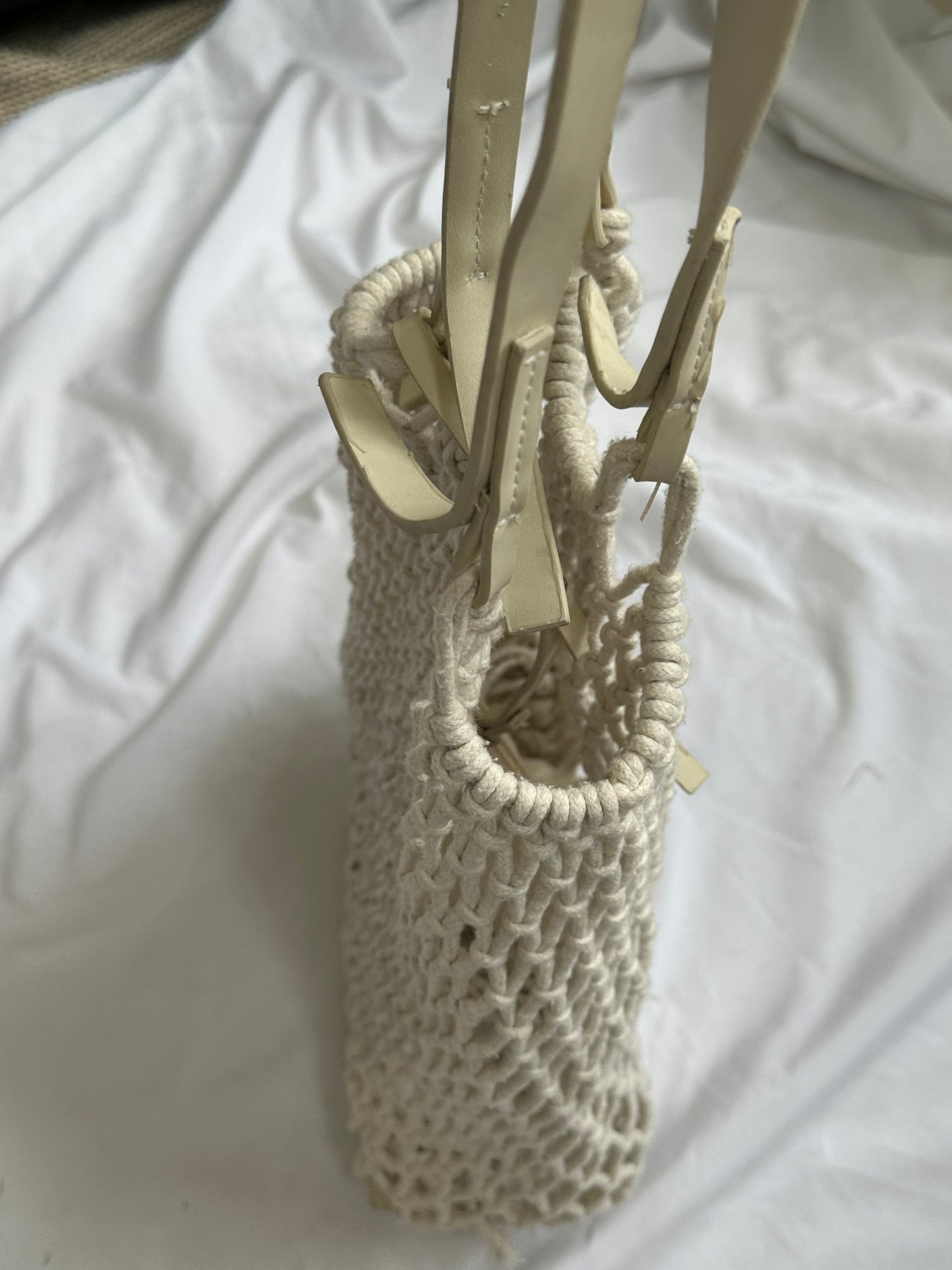 Beach white bag with inside pouch