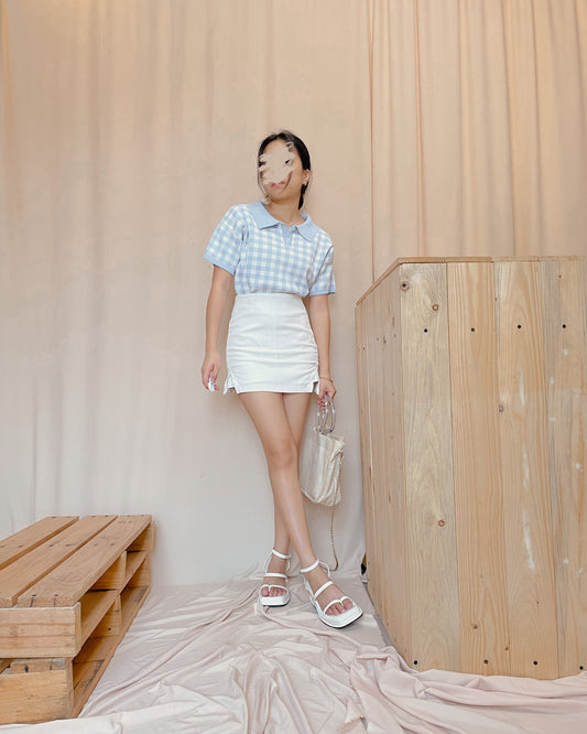 Knitted gingham top