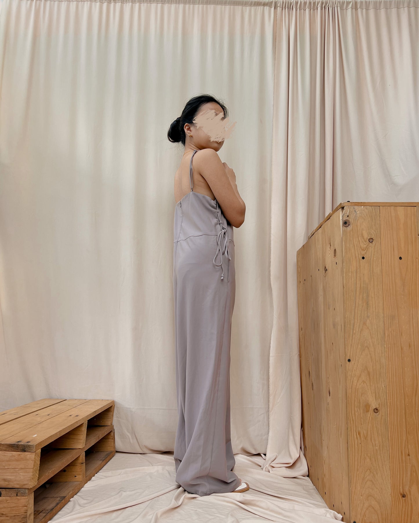 grayish brown romper pants