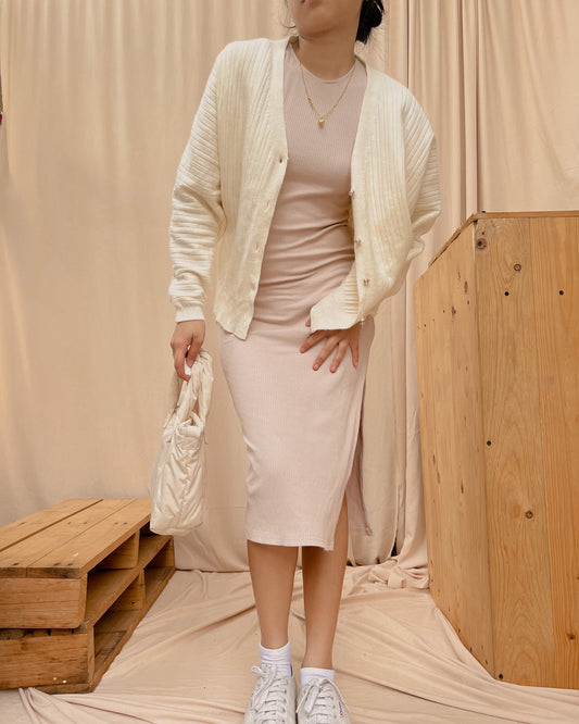 92. white buttondown cardigan