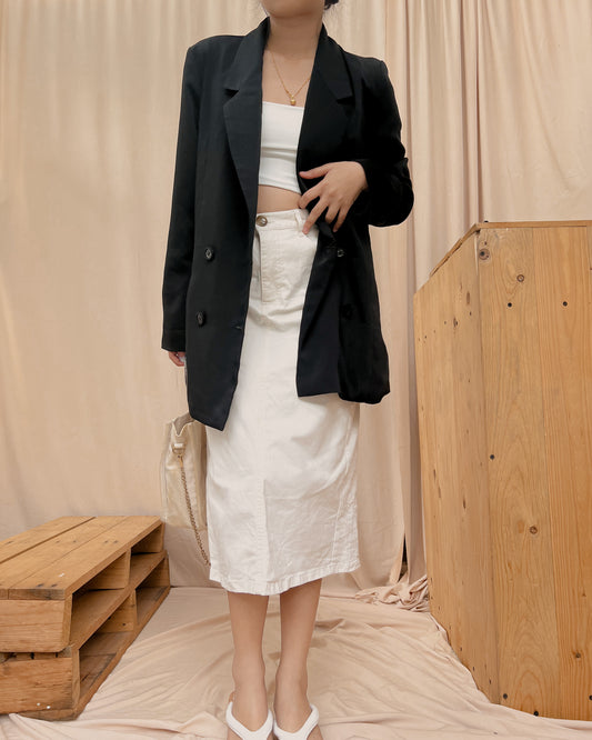 black lengthy blazer