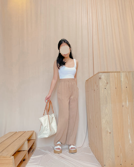 Linen wide leg pants