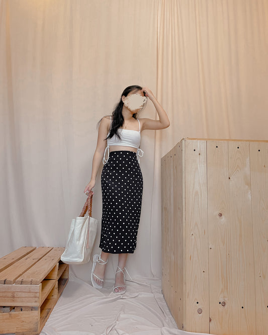 48. polka dots midi skirt A9