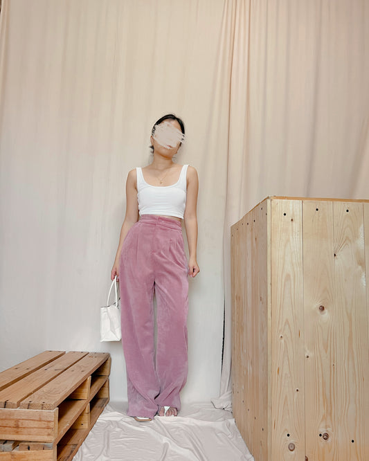 Soft corduroy pink  pants f9