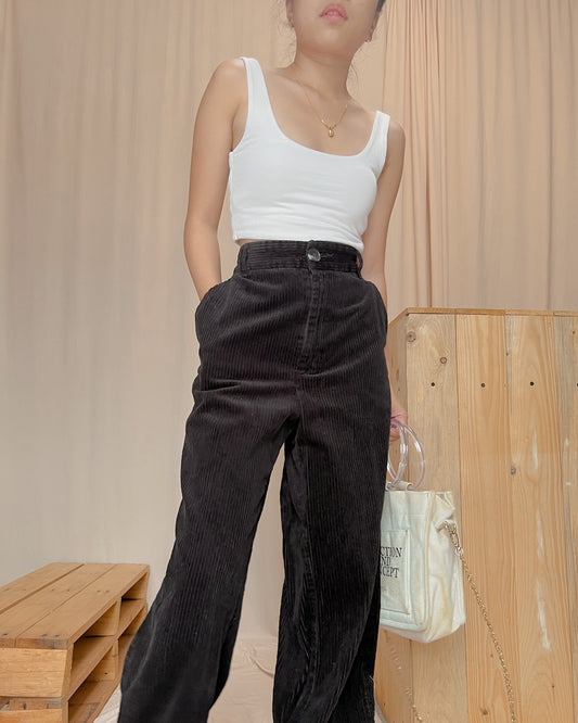 GU black  corduroy pants M9
