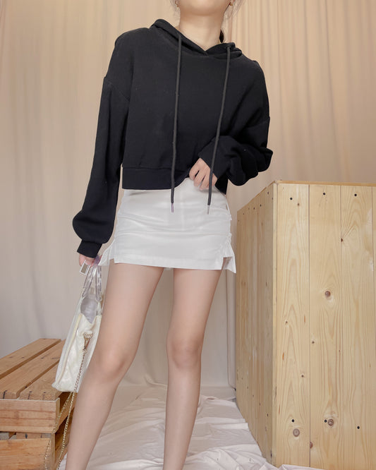 Black cropped hoodie