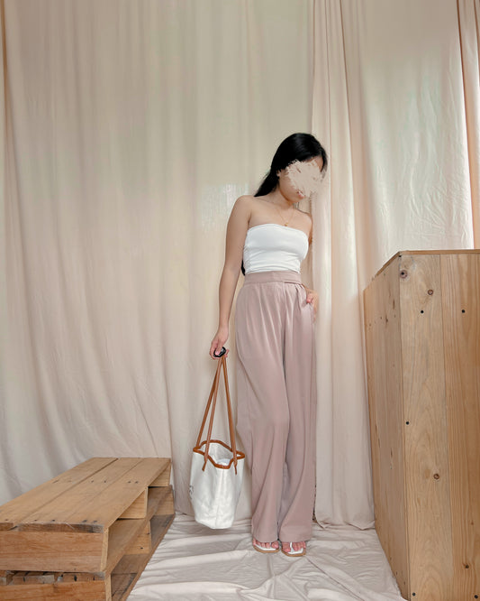 A3 BRANDNEW light brown wide leg trousers with velcro straps