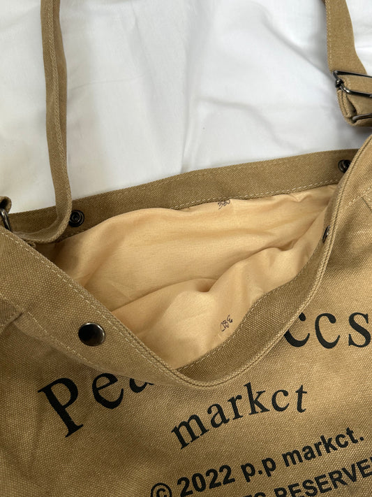 Brown canvas tote bag