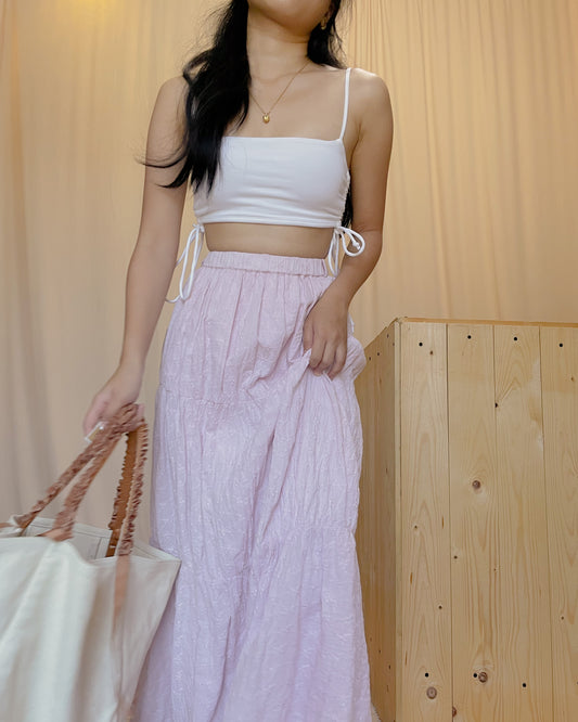 40. eyelet light pink skirt A13