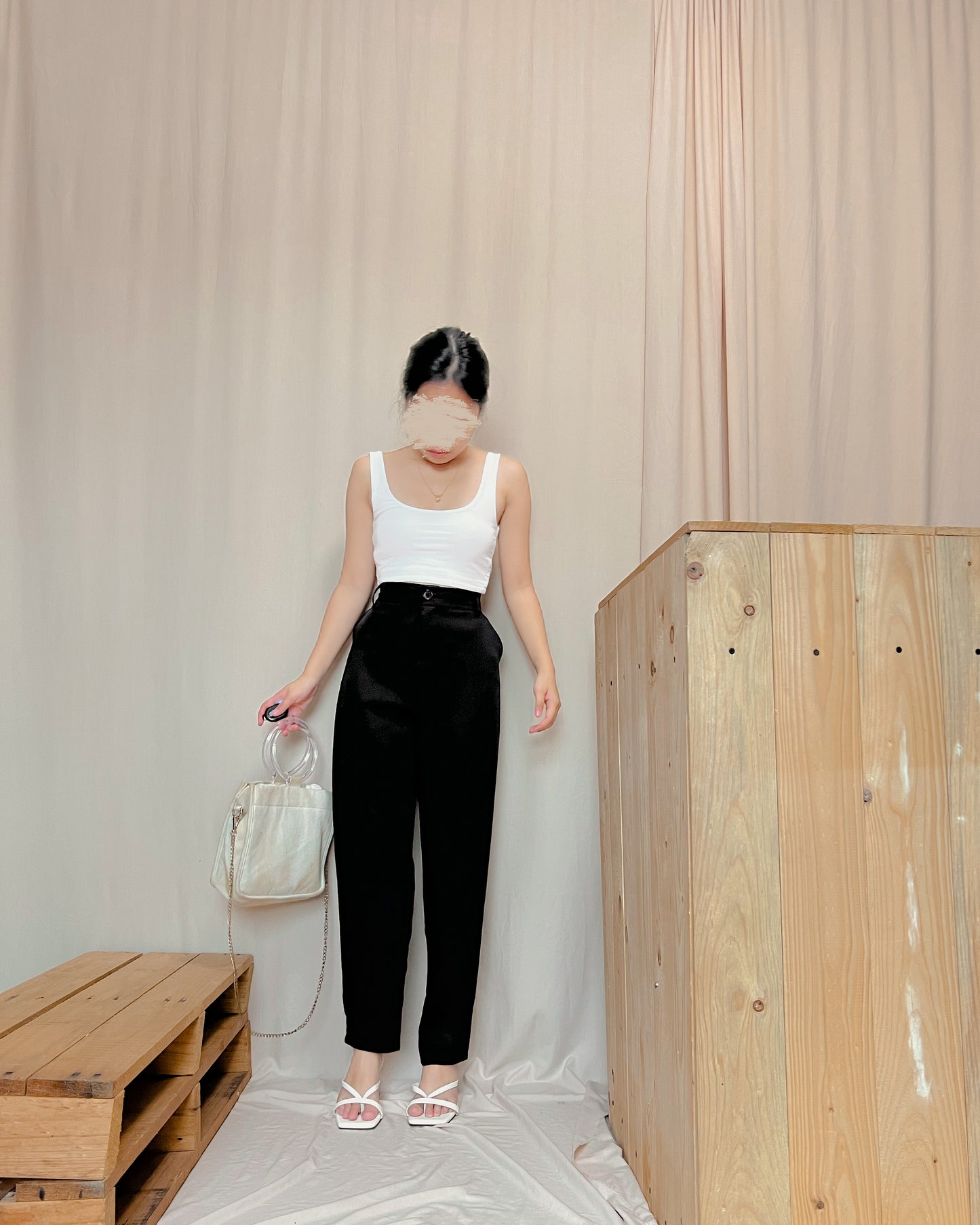Black ankle length trousers x4