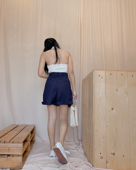 uniqlo dark blue trousers shorts B27