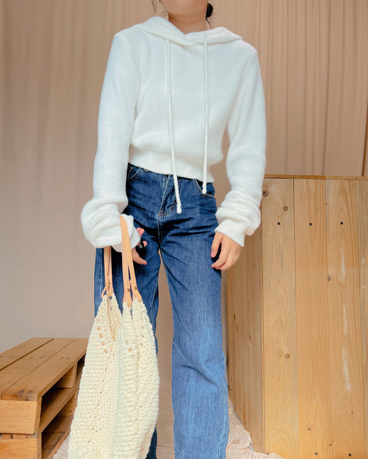 ZARA white hoodie jacket