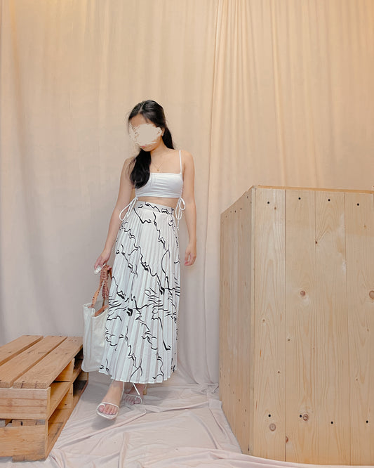 52. white with marbled print skirt A5