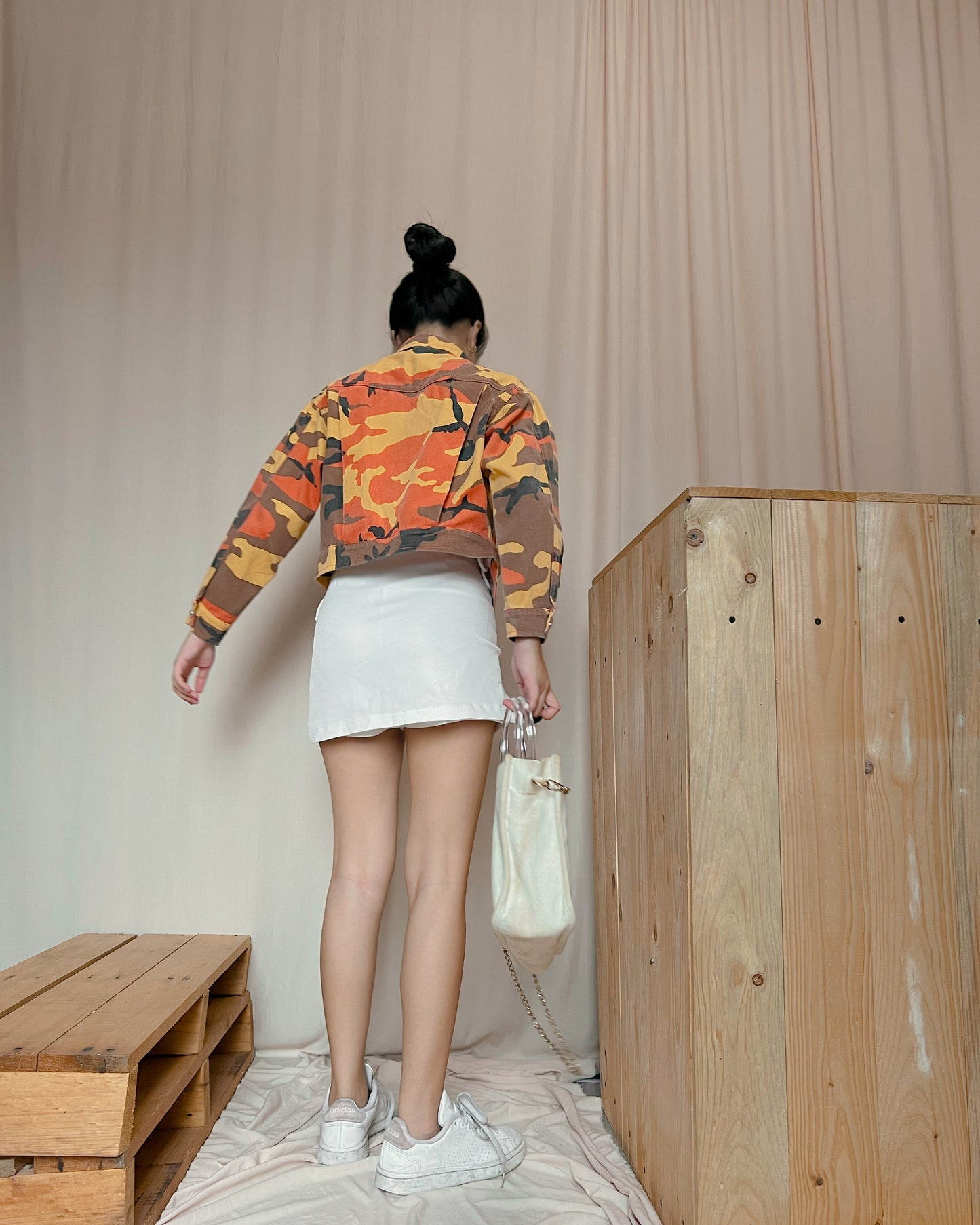 abstract printed fiery jacket