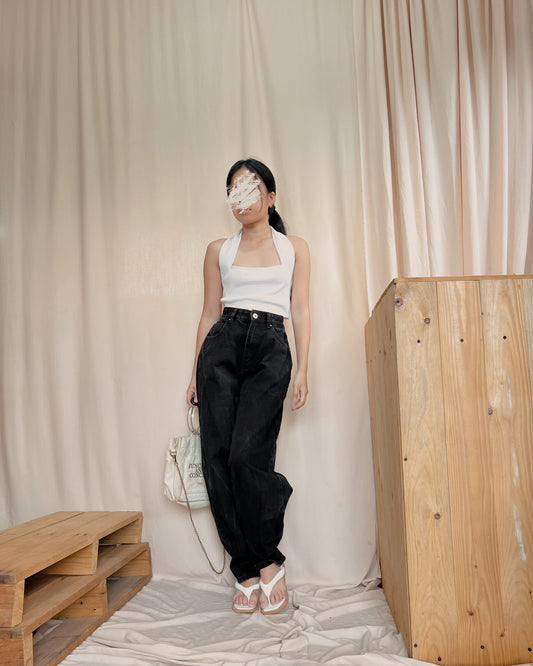 Black denim mom jeans P13