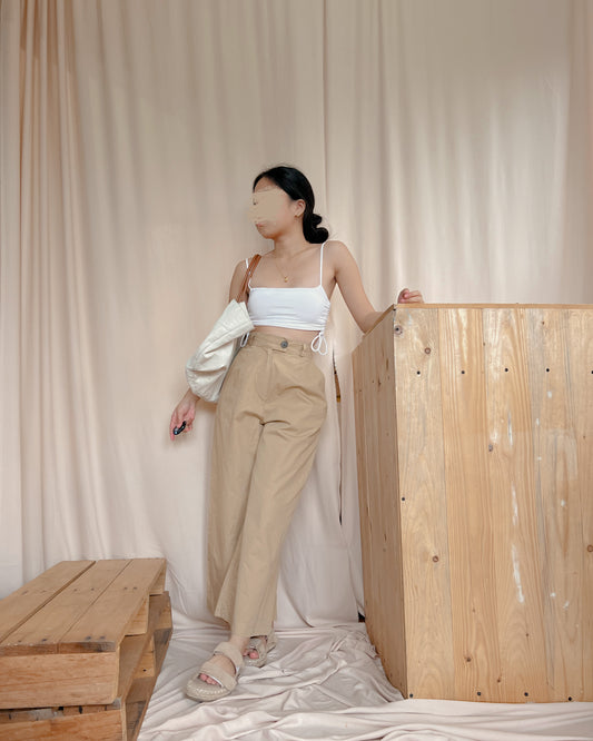brown  linen blend pants L33
