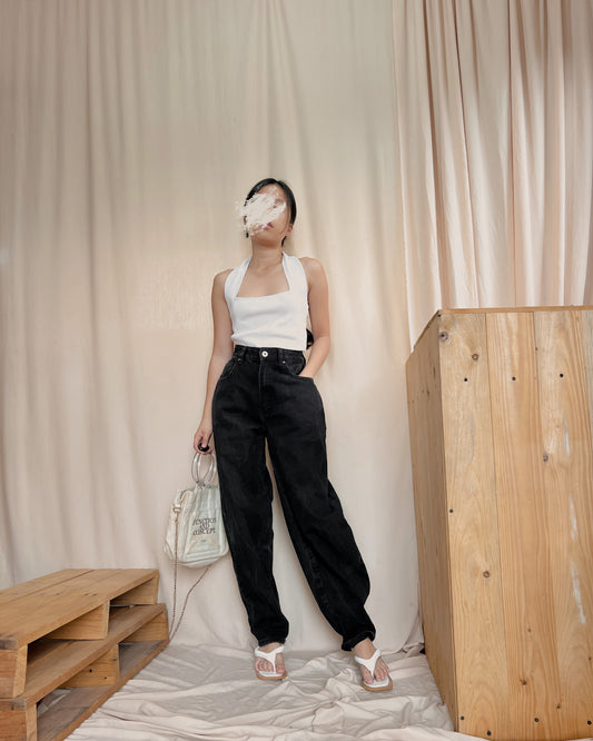 Black denim mom jeans P13