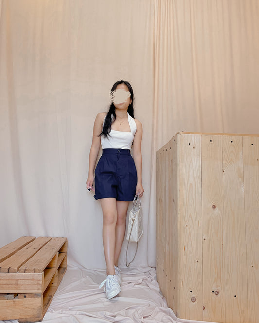 uniqlo dark blue trousers shorts B27