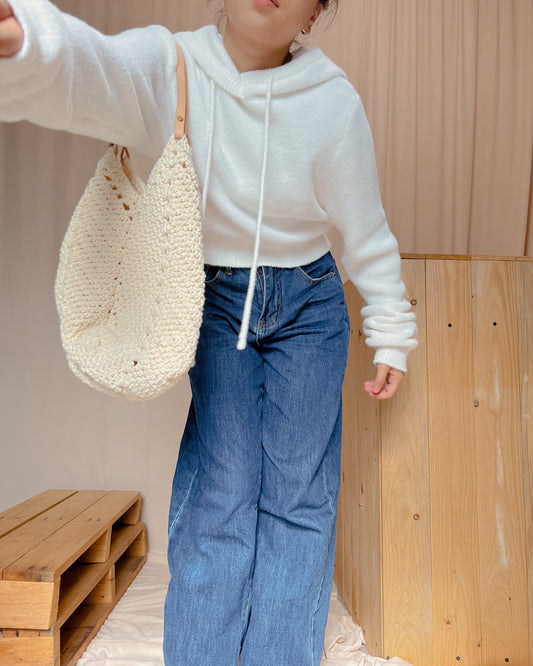 ZARA white hoodie jacket