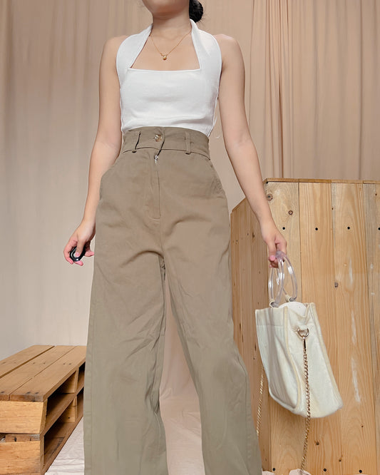 Army green denim pants O9
