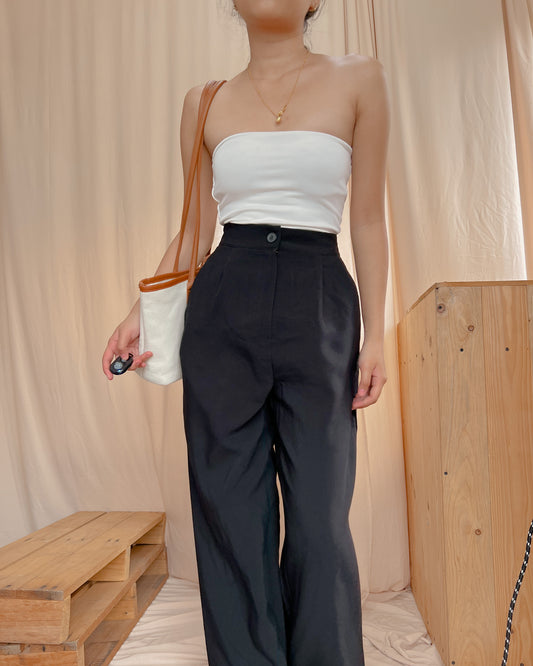 C18 Black wide leg trousers