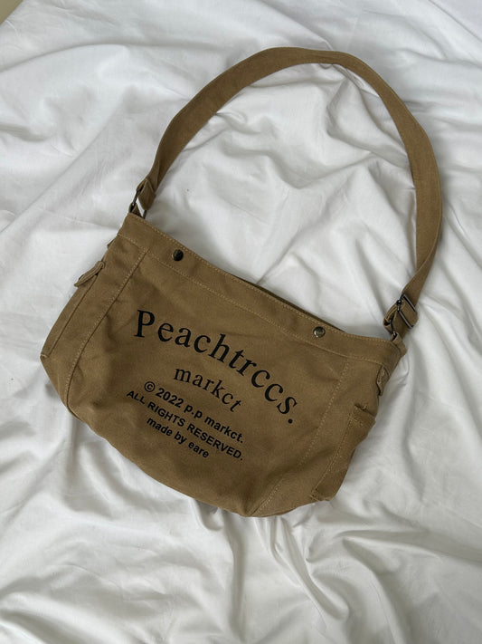 Brown canvas tote bag