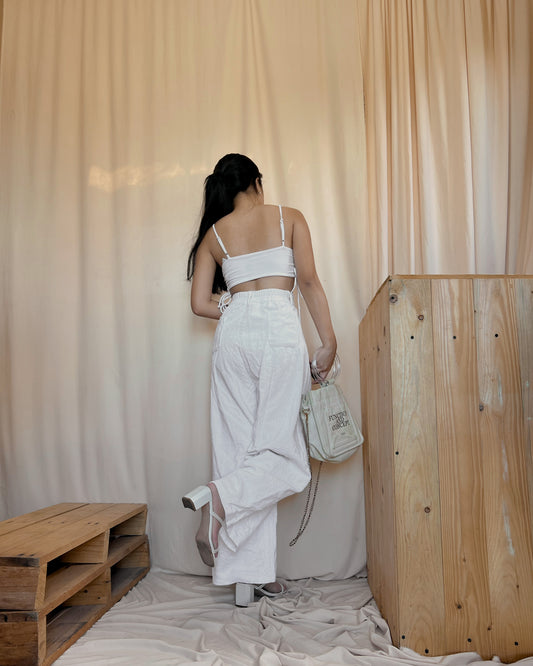 white corduroy wide leg pants V3