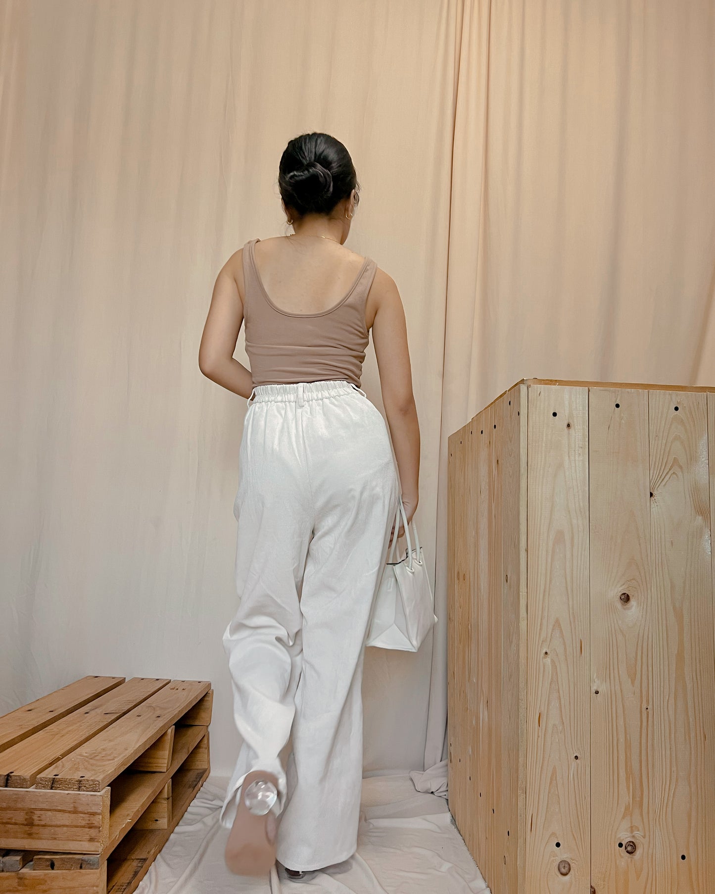 GU Cream soft corduroy pants f2