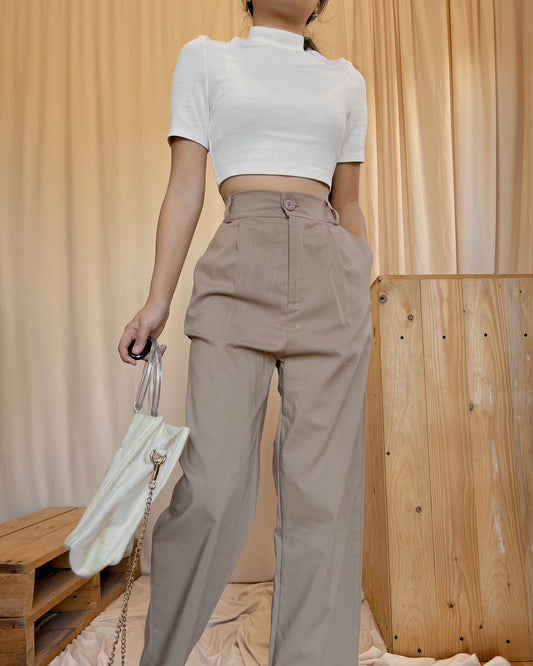 brown ankle length High quality trousers T22