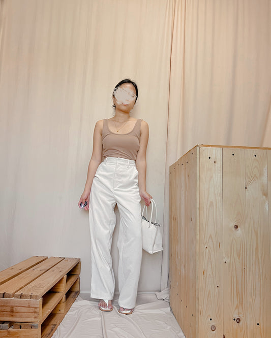 GU Cream soft corduroy pants f2
