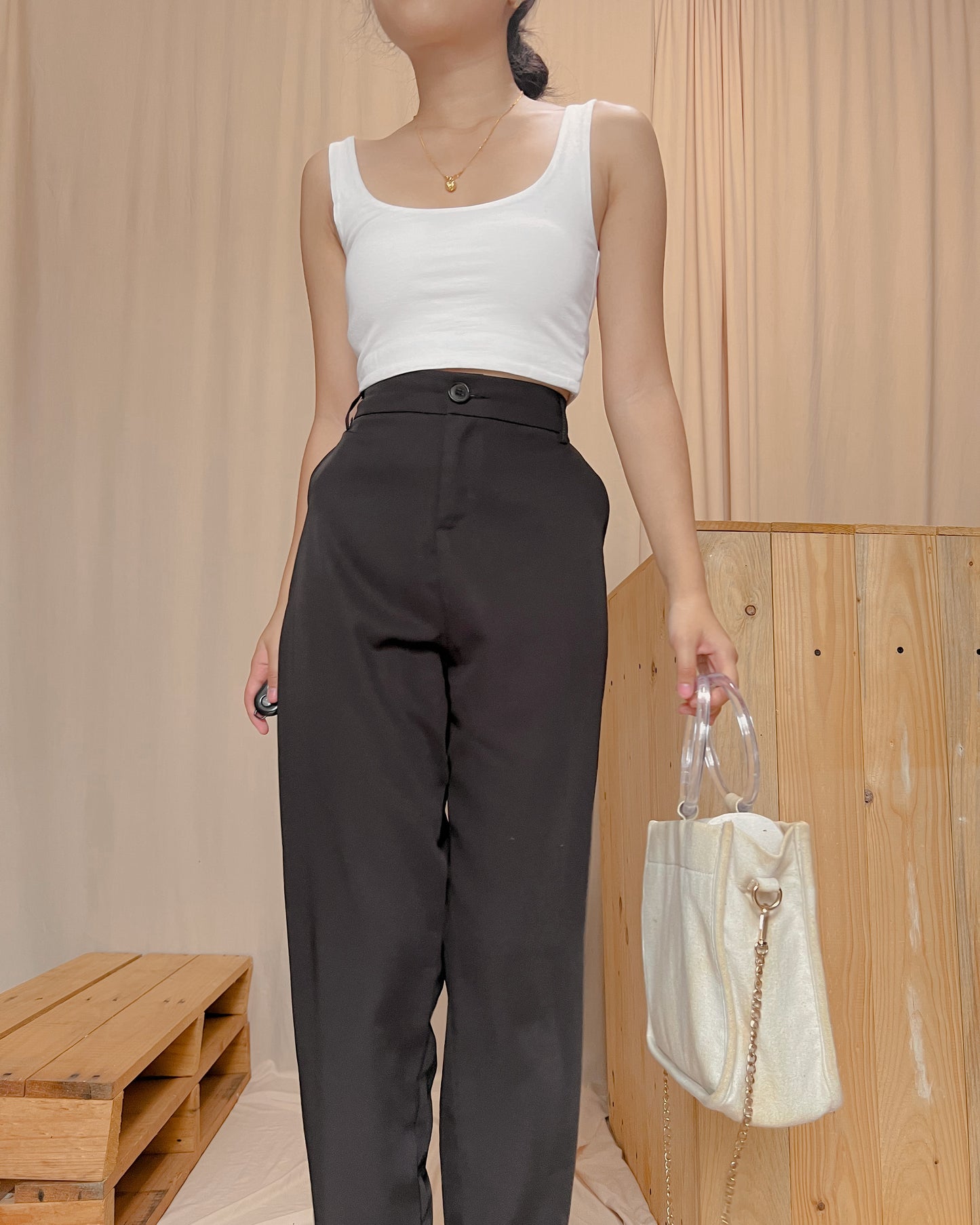 Black ankle length trousers x4