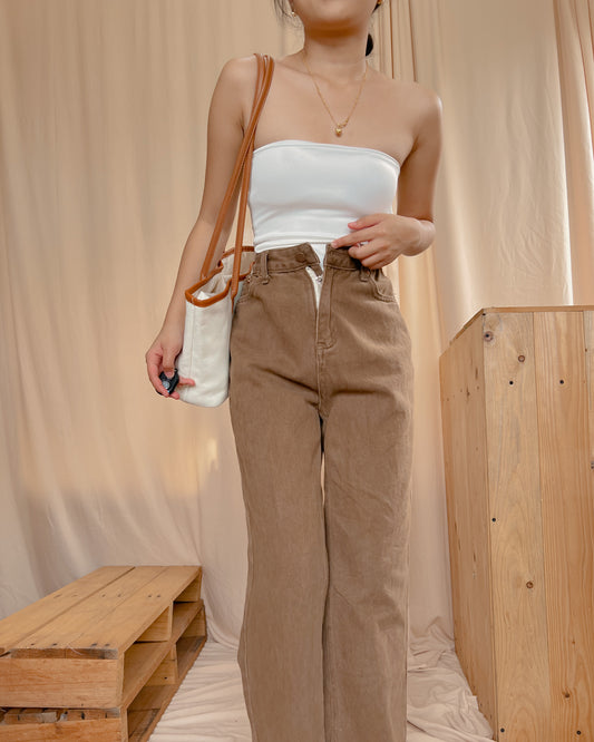 brown wide leg pants C44