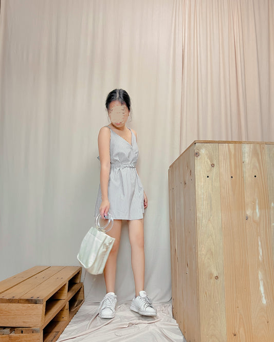 black and white lined romper skorts