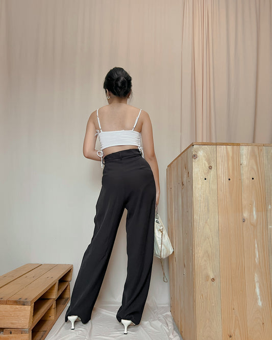 Black straight cut trousers x17