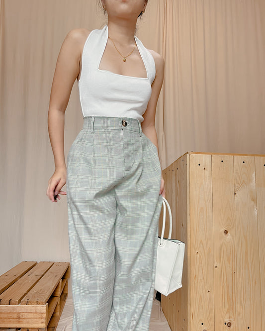 Gingham wide leg trousers p4