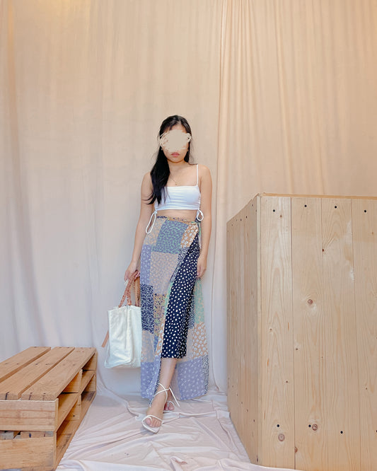 43. diverse print maxi skirt with tie A25