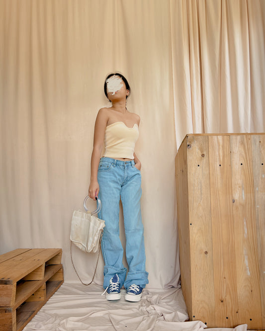 denim low waist vintage style pants N1