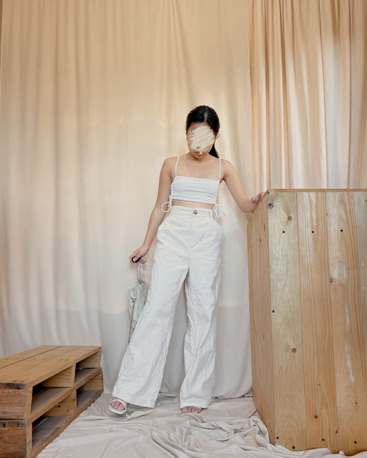 GU off white corduroy pants V4