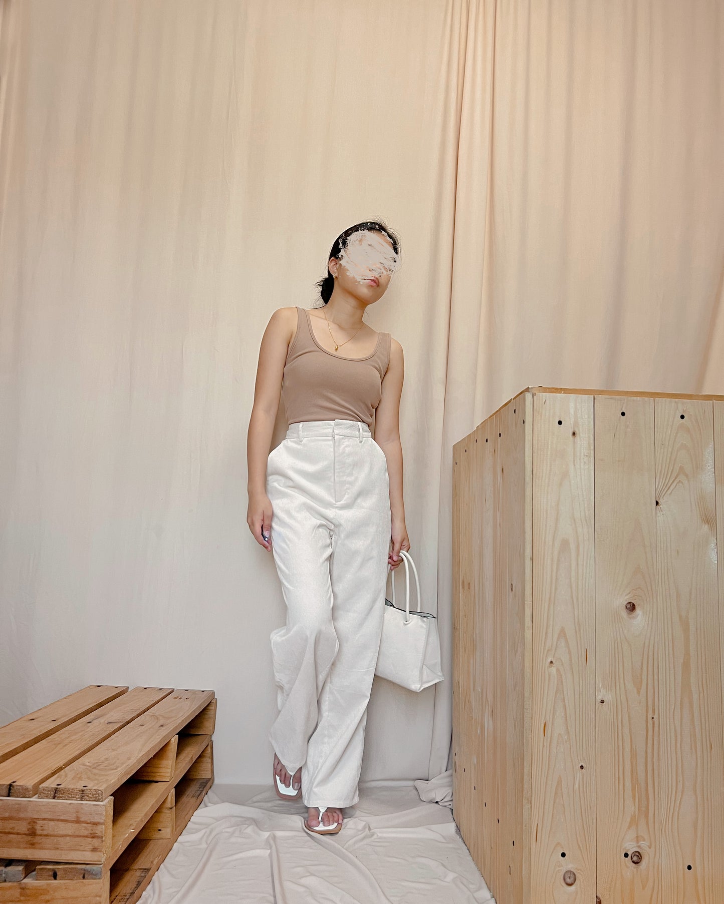GU Cream soft corduroy pants f2