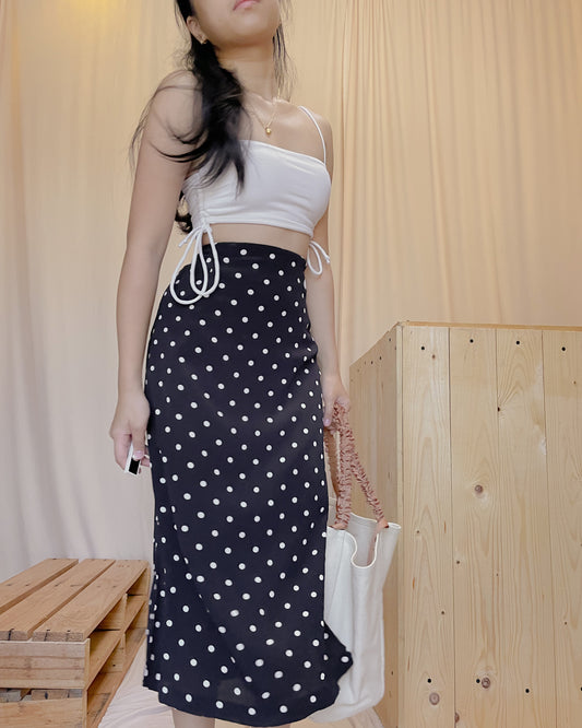 48. polka dots midi skirt A9
